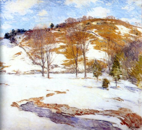 willard-metcalf: Snow in the Foothills, 1925, Willard Metcalf