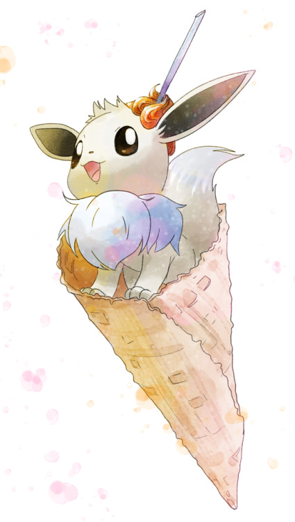 tracey–sketchit: Here’s a shiny eevee-cone commission for the wonderful @sugar–tra