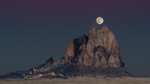 oneshotolive:  Full Moon over Ship Rock [oc]