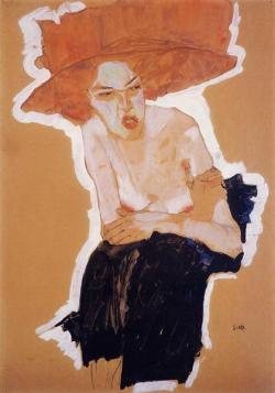 egonschiele-art:    The Scornful Woman (1910)
