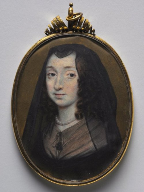 cma-european-art: Portrait of Elizabeth Morrison, Lady Capell of Hadham, Richard Gibson , c. 1650, C