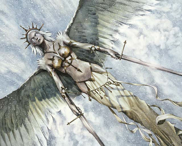 theartofmagic:  Adarkar Valkyrie. Art by Jeremy Jarvis.