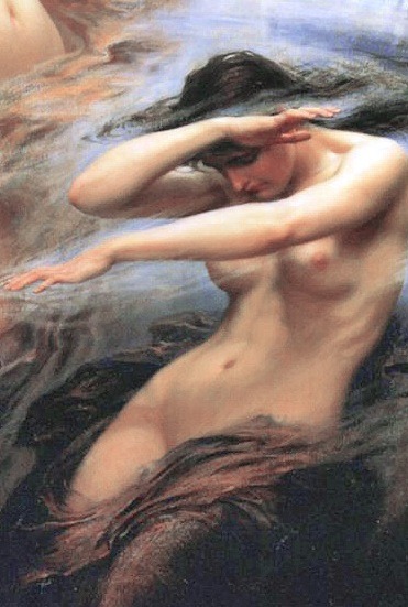 humanfilth:Details of “Mountain Mists” by Herbert James Draper.