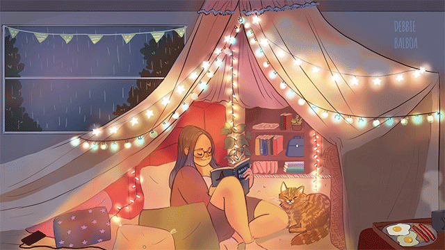 debbie-sketch:  Cozy days. Room Commission