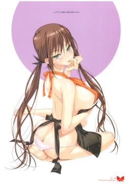 happoubi jin ass breast hold naked apron