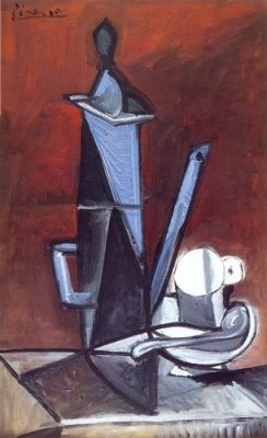 blushingcheekymonkey:  pablo picasso - the blue coffee pot (1944) 