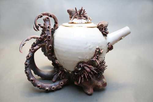Bottom Feeder Teapot Two by MaryOMalleyCeramics