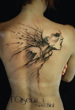tattrx:  L'Oiseau, Belly Button Tattoo Shop | Perpignan France Adaptation of art by Enki Bilal