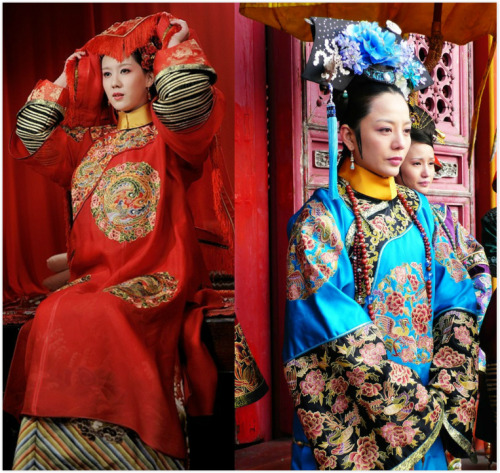 mingsonjia: fuckyeahchinesefashion:Traditional manchu clothes, qizhuang旗装 in Chinese drama 甄嬛传/Zhen 