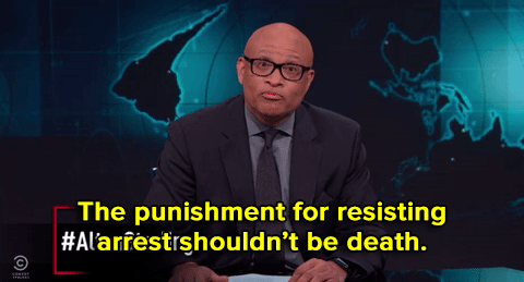 chescaleigh:  micdotcom:  On Wednesday night’s episode of The Nightly Show, host Larry Wilmore delivered a powerful indictment of police violence against black Americans. While the media had been quick to point out Alton Sterling’s criminal record,