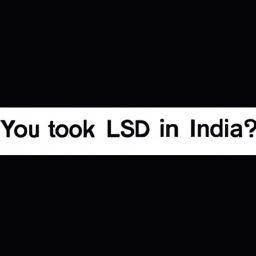  You took LSD in India?