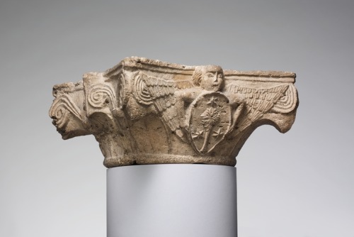 met-medieval-art: Capital with Angel Holding a Shield, Metropolitan Museum of Art: Medieval ArtThe B