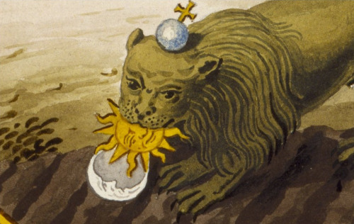 decadentiacoprofaga: Love this emblem, so I’m uploading it with extra details. Alchemical Lion