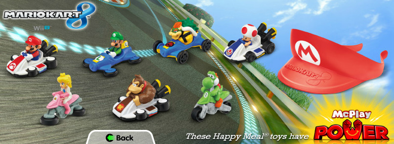 nintendocafe:  Mario Kart 8 Toys coming to McDonald’s Happy Meals in July!  I want