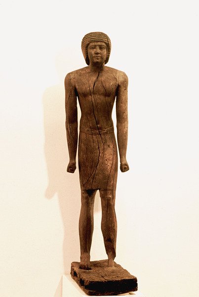 Statue of Perhernofret, chief of the royal garden (wood, height: 11.3 cms), from Kafr Ammar at 