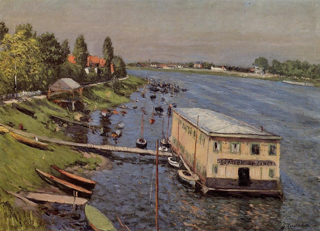 transistoradio:  Gustave Caillebotte (1848-1894), The Pontoon at Argenteuil (1886-87),