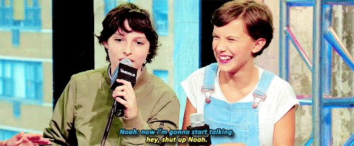strangerthingscast:Finn and Noah making Millie laugh is the cutest thing