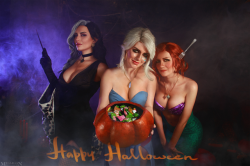 Halloween Witcherart By Nastya Kulakovskayacandy As Yenneferanna As Ciritorie As