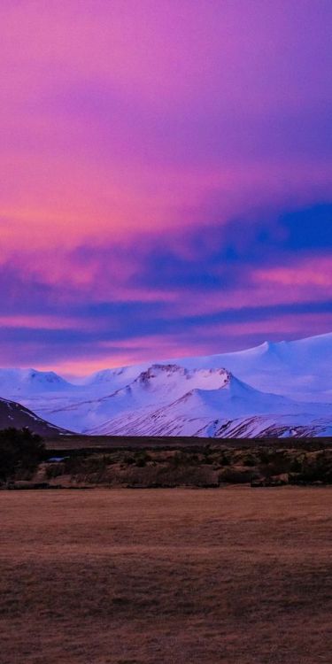 Iceland, landscape, pink sunset, 1080x2160 wallpaper @wallpapersmug : bit.ly/2EBfd6v - http:/