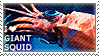 a stamp with a painting of a giant squid that says 'i heart giant squid'