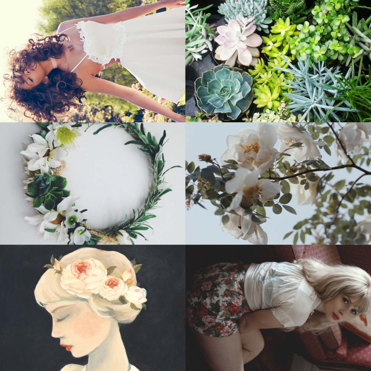 wingedwolves:  floral wreathed girls  