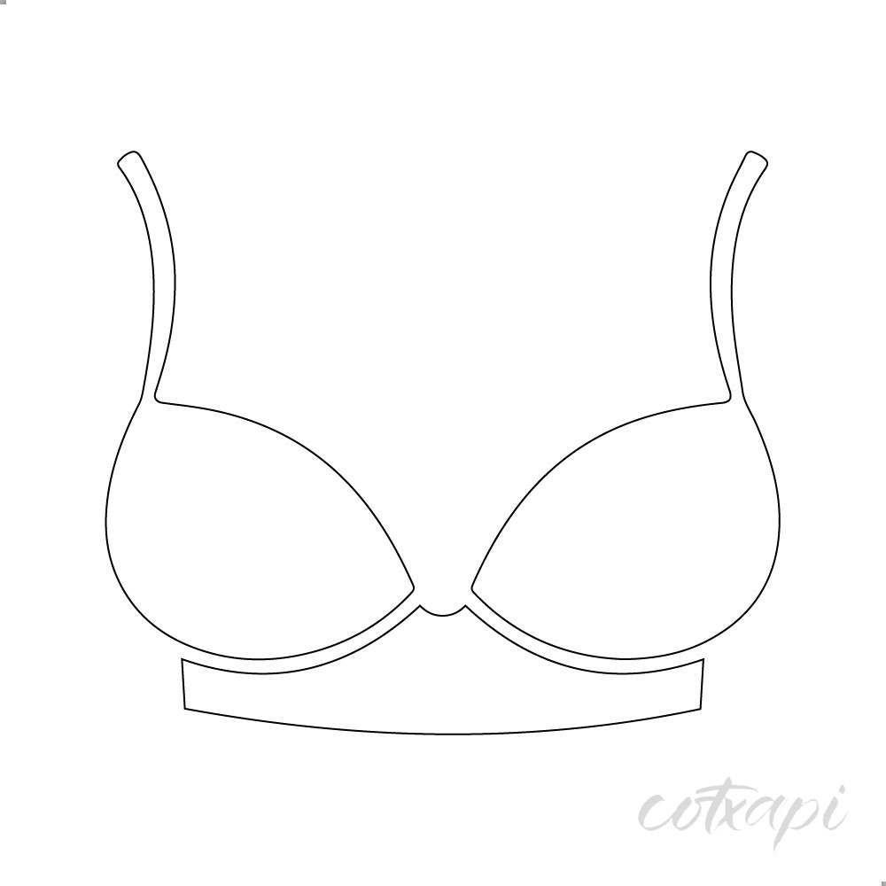 Ladies Bra Design Bikini outline Panty Underwear style in vector art