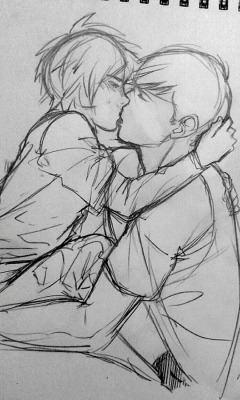 Hamadick:  More Twitter Dump! I Was Practicing Drawing Kissing Scene Lmao. Ref From