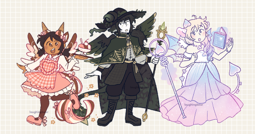 recent commission work, this time, gijinka pouflons & co! ✨