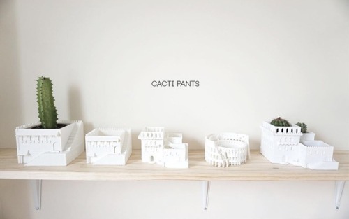 sosuperawesome:Famous Architecture PlantersCacti Pants on EtsySee our #Etsy or #Planters tags