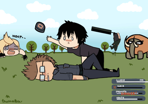 bunneebee: p: NOCT! He’s already down! n: I DONT CARE //violentlytappingsquarebutton 
