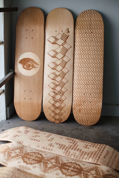 rodneygroupsncompany:Wooden Skate Decks Beautifully Designed by Laser EngravingRodney Groups : twitt