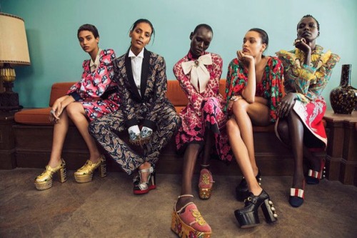 Ajak Deng, Grace Mahary, Jourdana Phillips, Lameka Fox, and Nykhor Paul cover Harper’s Bazaar Arabia