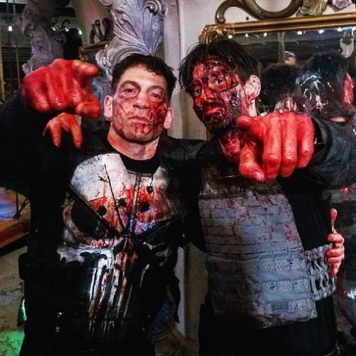 Bloody Jon Bernthal and Ben Barnes(The Punisher, behind the scenes)