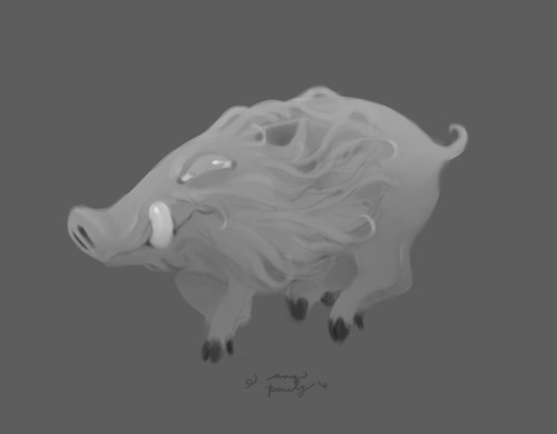 May sketch a day #009. I will somehow catch up on the weekend arrrg. A wild boar (not finished but o