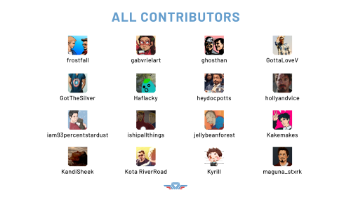 Take a look at all of our fantastic contributors bringing the romance of Steve and Tony to life in t