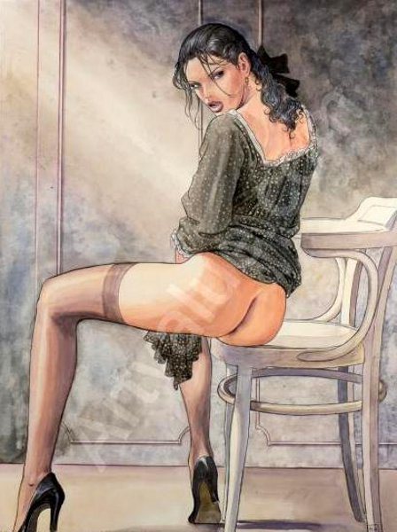 artbeautypaintings:  Le stanze del desiderio-Claudia - Milo Manara
