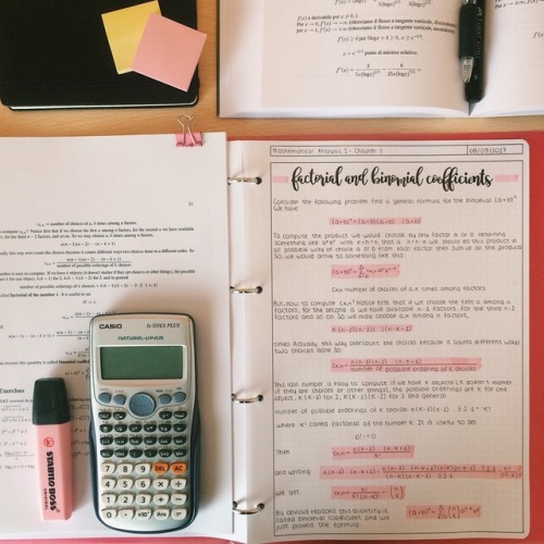 Pink maths notes on a pink notebook, just because I’m the only girl in this class and I have t