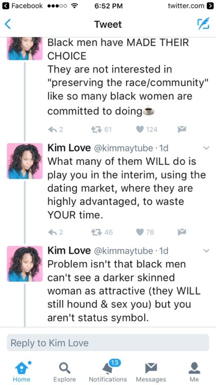 blackrebelz:  dandridgegirl: Black love is steeped in colorism. Usually a darker husband and a lighter wife. Waiting for Black love is not smart.   Unambiguous Black women date whoever you want, every color of the rainbow if you just want to sample. 