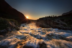 theconversationalhypnosisblog:  landture:  Swiftcurrent Falls by cwilcox  the sun is sweetness 