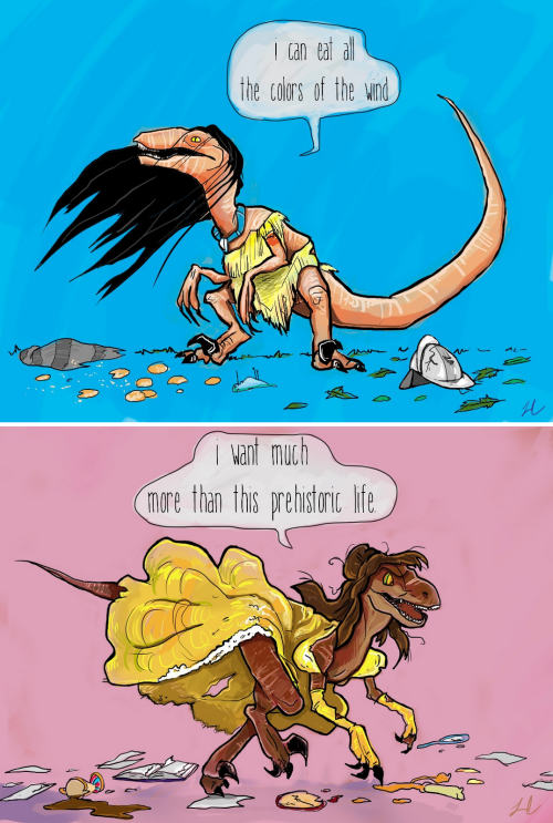 tastefullyoffensive:Velociprincesses by Laura CooperRelated: If Disney Princesses Were Sloths