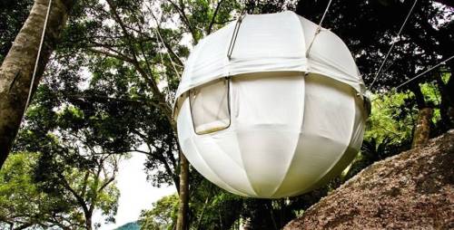 culturenlifestyle:  The Cocoon Tree The Cocoon Tree is a small circular tent, which is suspended on trees, according to one’s desire or needs. Available in 12 different colors, ranging from purple to green, the circular shape is a conscious design