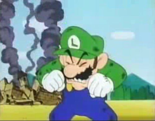 kirafrog:  i like how mario makes luigi go check the explosive      AND THEY JUST LAUGH AT HIM   tHen he jUSt runs away cryin g   