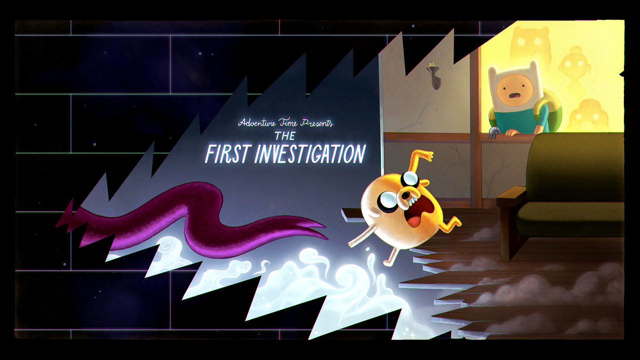 The First Investigation - title carddesigned by Aleks Sennwaldpainted by Benjamin