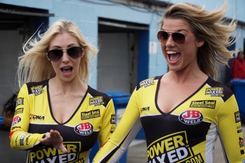 Powermaxed grid girls at Thruxton BTCC.