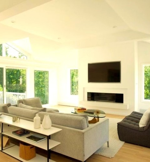 Open - Modern Family RoomInspiration For Remodeling A Mid-sized, Open Concept Family Room With White