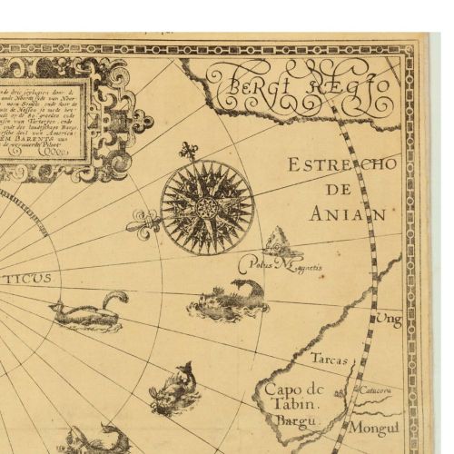 It’s #MonsterMonday!This map, Polus Arcticus, inspired by William Barents’ three voyages to the Arct