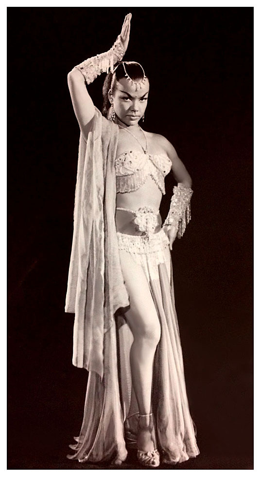 A publicity still from the 1955 film: “Son Of Sinbad”, shows dancer Nejla Ates