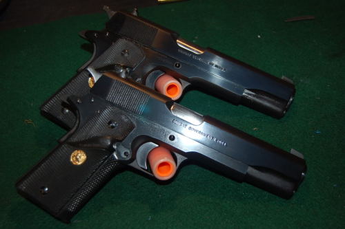 badger-actual:Twin Series 80 1911s, .45 ACP.