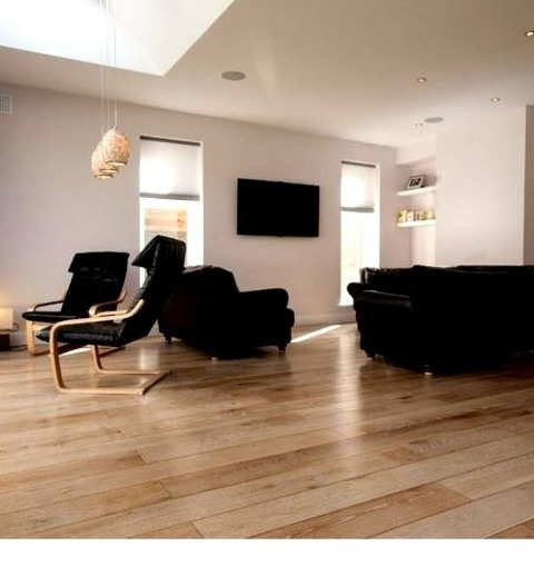 Dublin Living Room Home BarInspiration For A Large Contemporary Open Concept Medium Tone Wood Floor Living