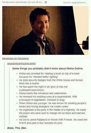 Misha Collins is my spirit animal.
